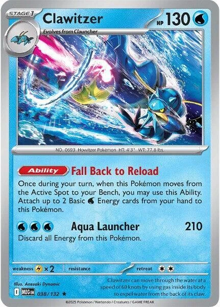 Clawitzer - Mega Evolution - 038/132 - Holofoil - card