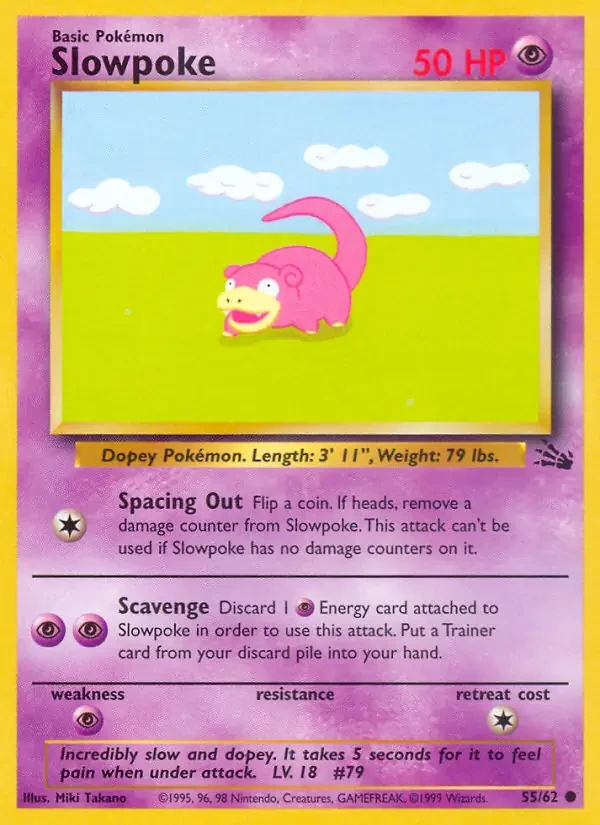 Slowpoke - Fossil - 55 - Unlimited - card