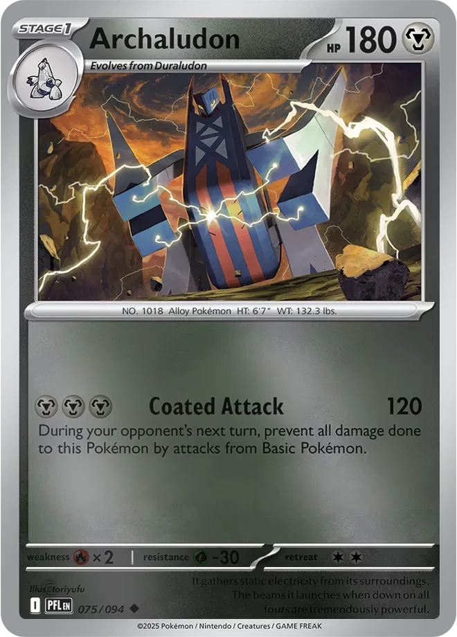 Archaludon - Phantasmal Flames - 075/094 - Reverse Holofoil - card