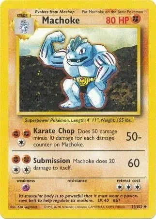 Machoke - Base Set (Unlimited) - 34 - card