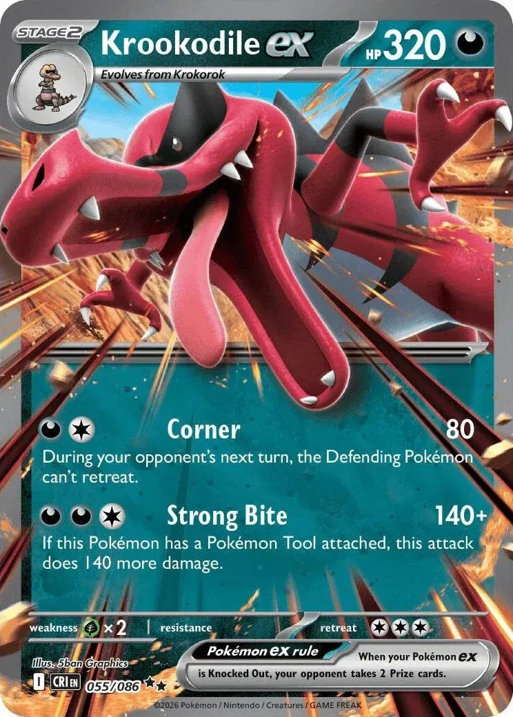 Krookodile ex - Chaos Rising - 055/086 - Holofoil - card
