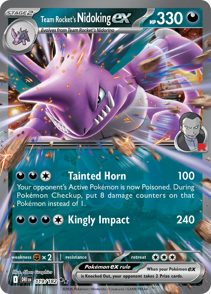Team Rocket's Nidoking ex - Destined Rivals - 119/182 - Holofoil - card