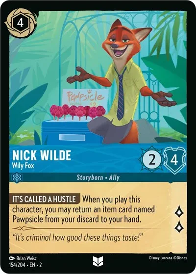 Nick Wilde - Wily Fox - Rise of the Floodborn - 154/204 - card