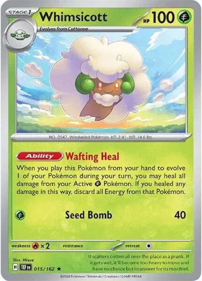 Whimsicott - Temporal Forces - 015/162 - Reverse Holofoil - card