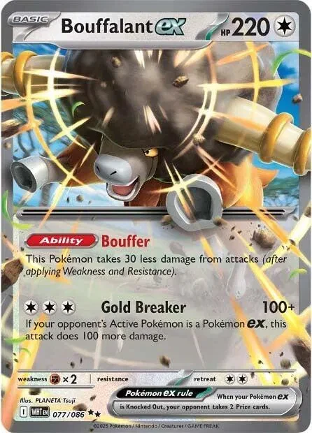 Bouffalant ex - White Flare - 077/086 - Holofoil - card