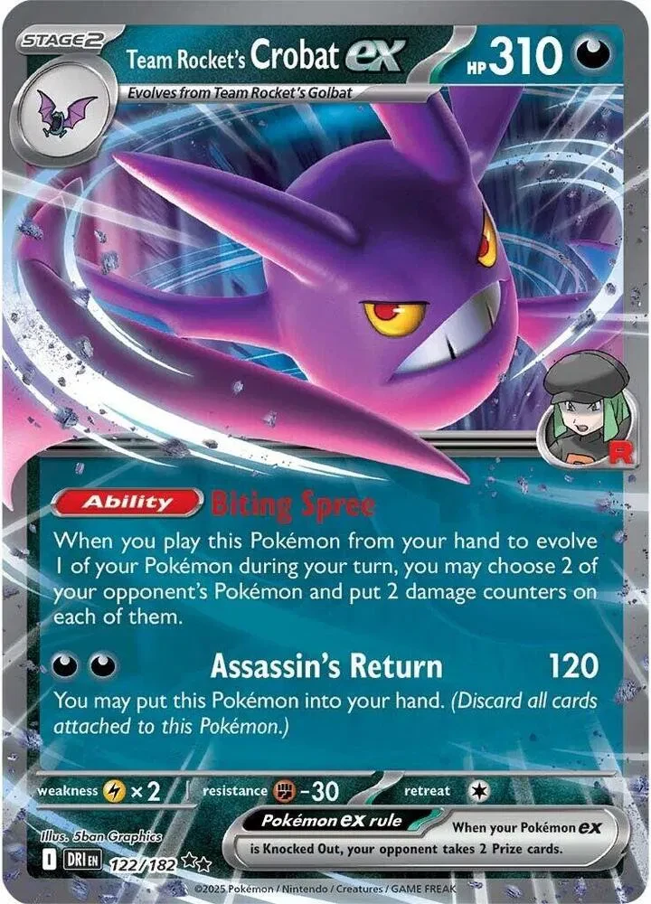 Team Rocket's Crobat ex - Destined Rivals - 122/182 - Holofoil - card