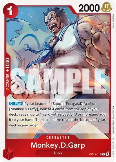 Monkey.D.Garp - Carrying On His Will - OP13-016 - Foil - card