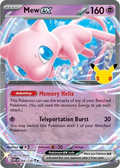 Mew ex - 30th Celebration - 066/128 - Holofoil - card