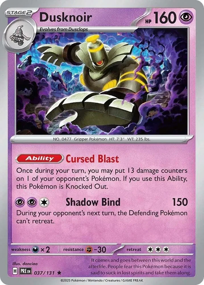 Dusknoir - Prismatic Evolutions - 037/131 - Reverse Holofoil - card