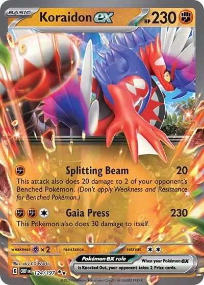Koraidon ex - Obsidian Flames - 124/197 - Holofoil - card
