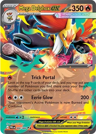 Mega Delphox ex - Pitch Black - 008/084 - Holofoil - card