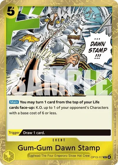 Gum-Gum Dawn Stamp - Carrying On His Will - OP13-117 - Foil - card
