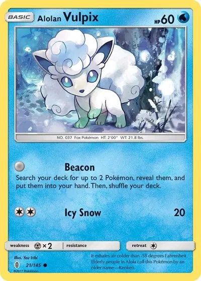 Alolan Vulpix - Guardians Rising - 21/145 - card