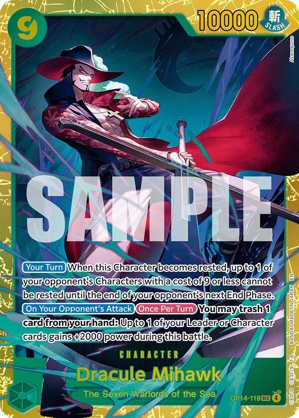 Dracule Mihawk - OP14-119 - The Azure Sea's Seven - Foil - card