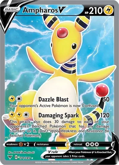 Ampharos V (Full Art) - Vivid Voltage - 171/185 - Holofoil - card