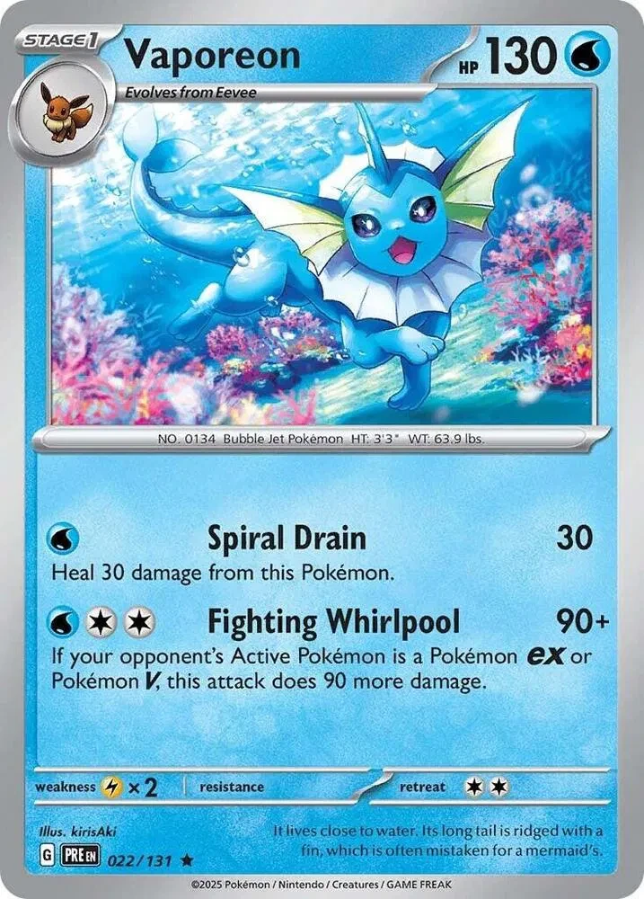 Vaporeon - Prismatic Evolutions - 022/131 - Holofoil - card