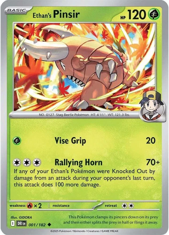 Ethan's Pinsir - Destined Rivals - 001/182 - Reverse Holofoil - card