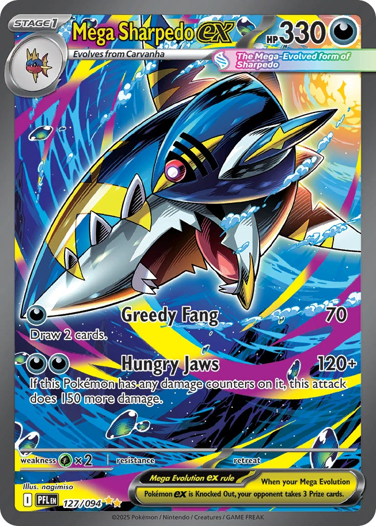 Mega Sharpedo ex - Phantasmal Flames - 127/094 - Holofoil - card