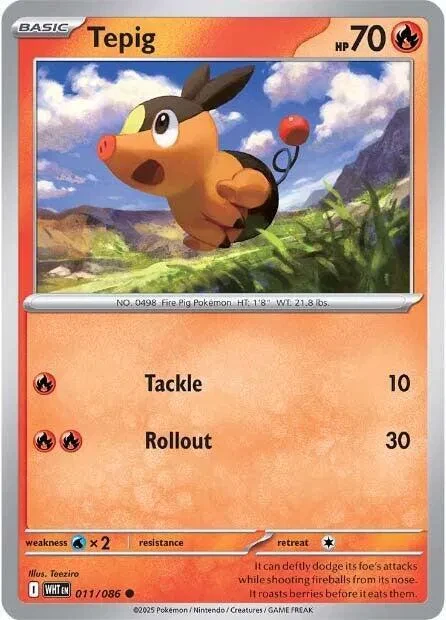 Tepig - White Flare - 011/086 - card