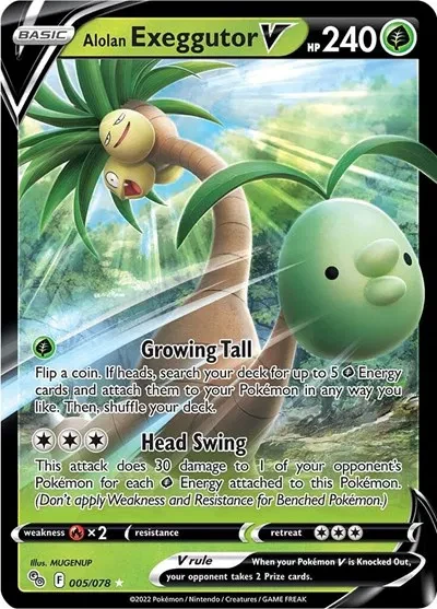 Alolan Exeggutor V - Pokemon Go - 005/078 - Holofoil - card