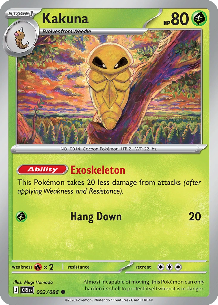Kakuna - Chaos Rising - 002/086 - Reverse Holofoil - card