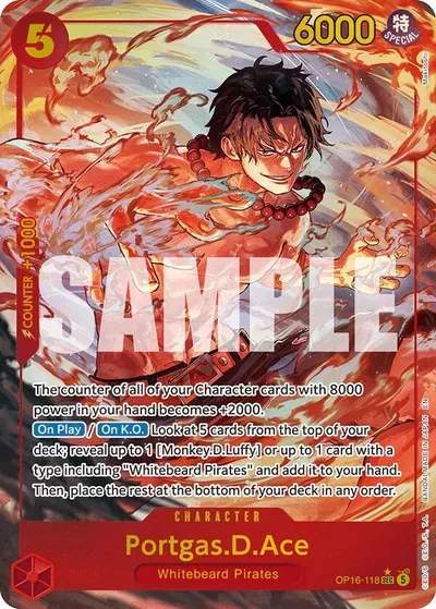 Portgas.D.Ace (118) (Alternate Art) - The Time of Battle - OP16-118 - Foil - card