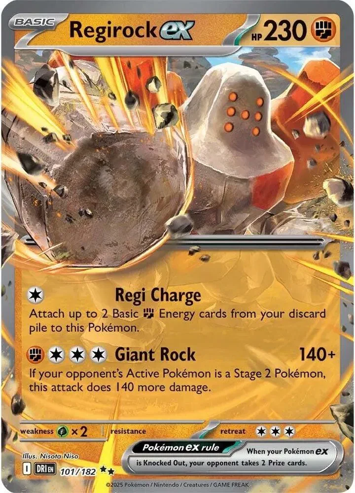 Regirock ex - Destined Rivals - 101/182 - Holofoil - card