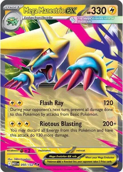 Mega Manectric ex - Mega Evolution - 050/132 - Holofoil - card