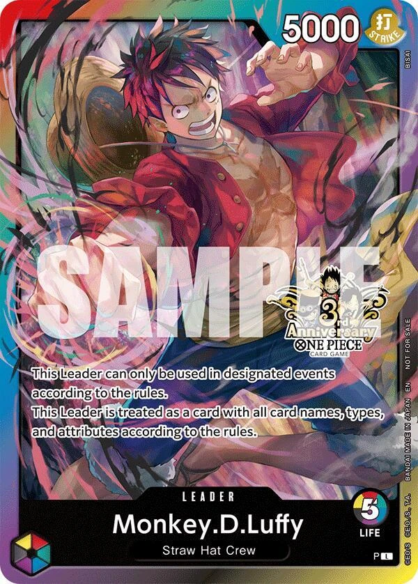 Monkey.D.Luffy (3rd Anniversary Tournament 3 Brothers Pack) - Carrying On His Will: 3rd Anniversary Tournament Cards - card