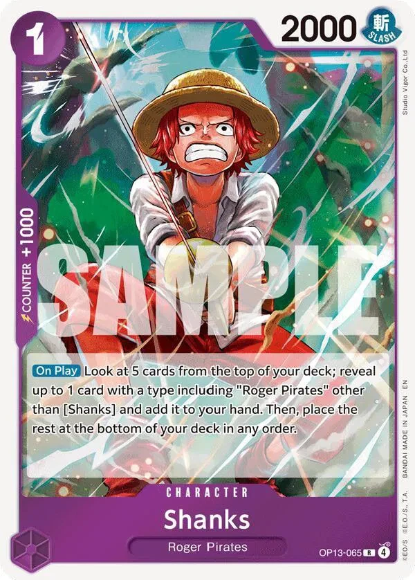 Shanks (065) - Carrying On His Will - OP13-065 - Foil - card