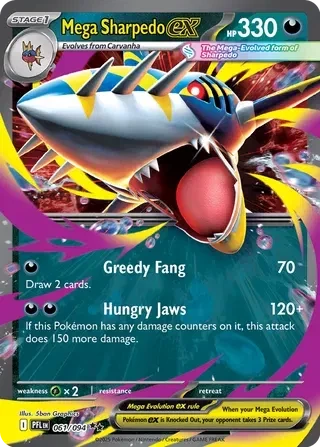 Mega Sharpedo ex - Phantasmal Flames - 061/094 - Holofoil - card