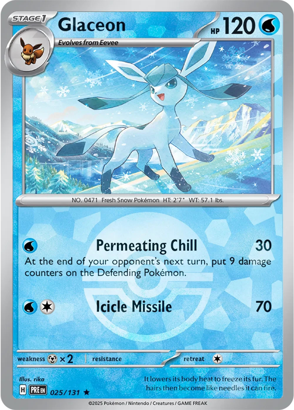 Glaceon (Poke Ball Pattern) - Prismatic Evolutions - 025/131 - Holofoil - card