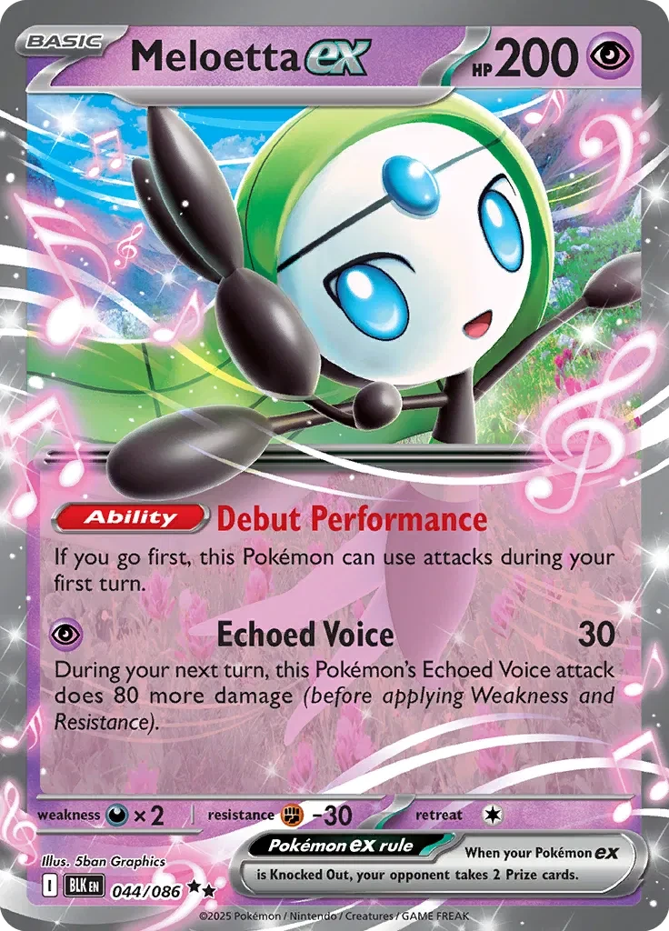 Meloetta ex - Black Bolt - 044/086 - Holofoil - card