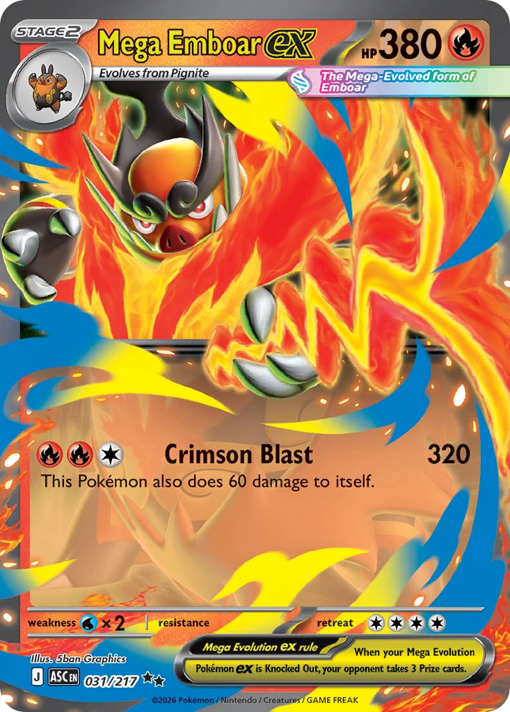 Mega Emboar ex - Ascended Heroes - 031/217 - Holofoil - card