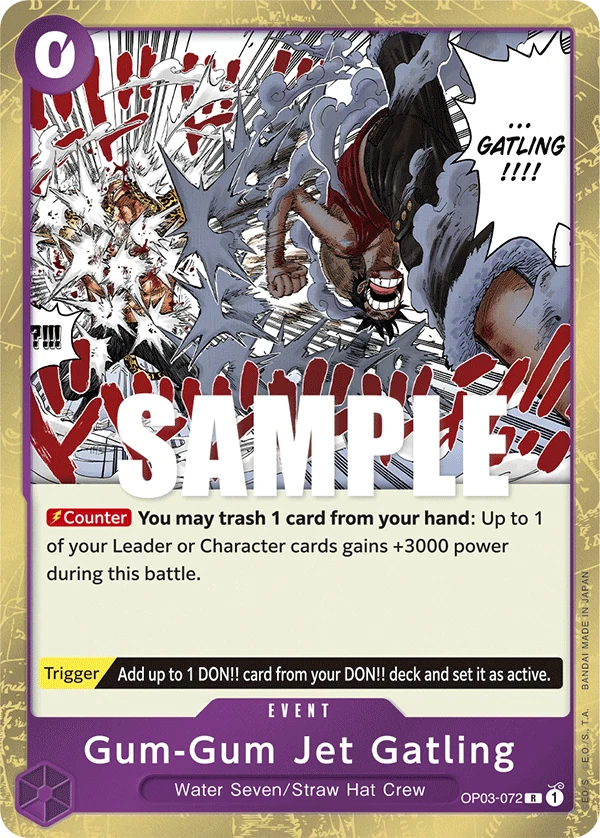 Gum-Gum Jet Gatling - Pillars of Strength - OP03-072 - Foil - card