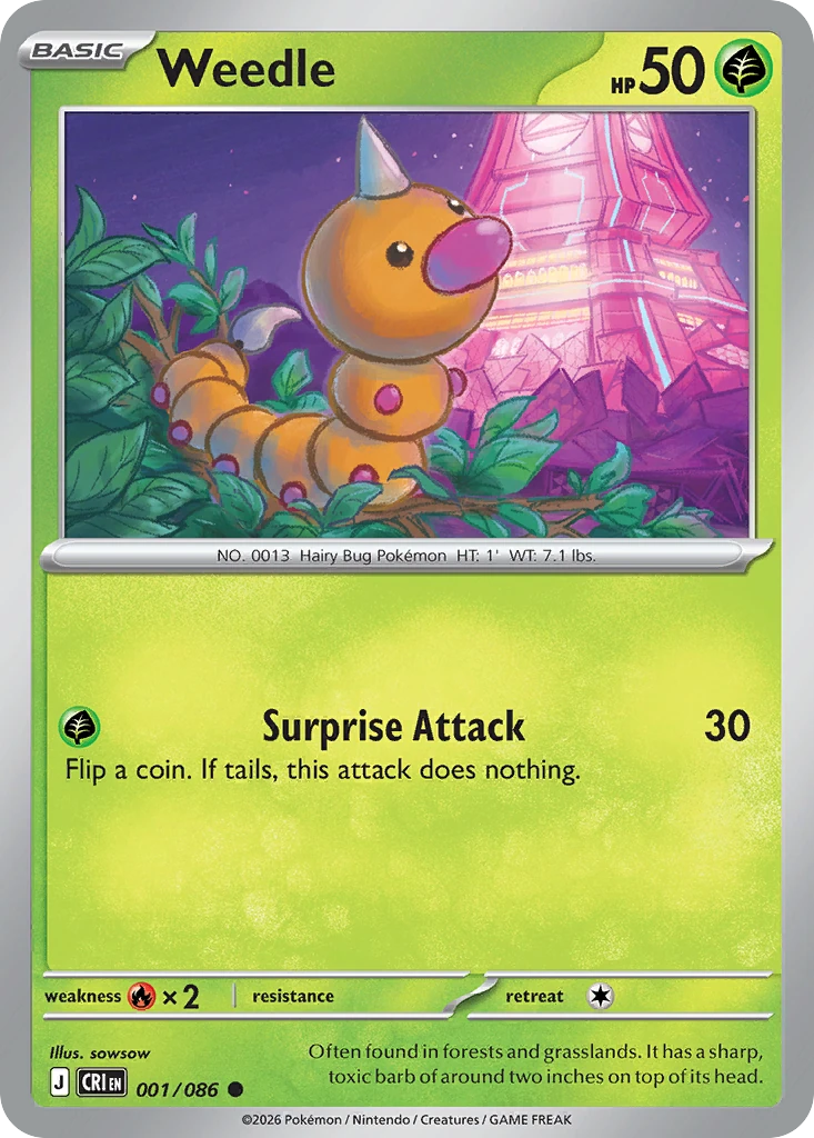 Weedle - Chaos Rising - 001/086 - card