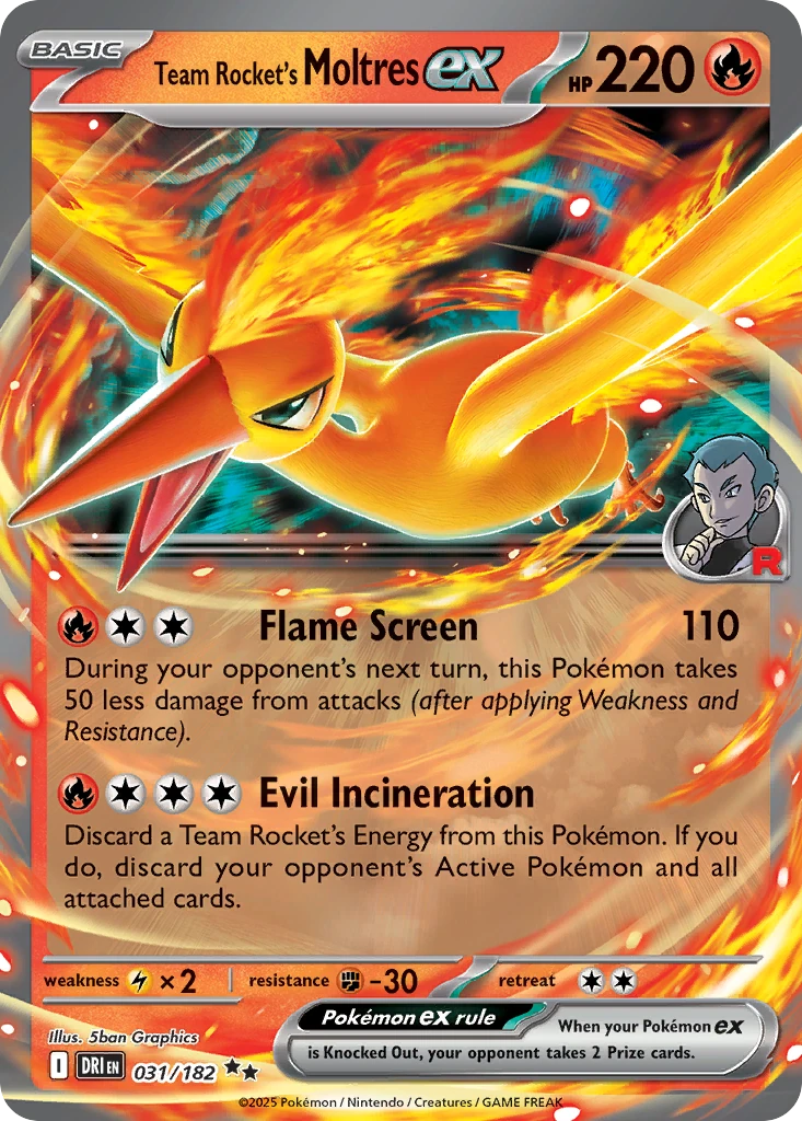 Team Rocket's Moltres ex - Destined Rivals - 031/182 - Holofoil - card