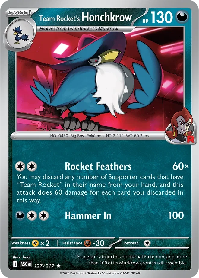 Team Rocket's Honchkrow - Ascended Heroes - 127/217 - Holofoil - card