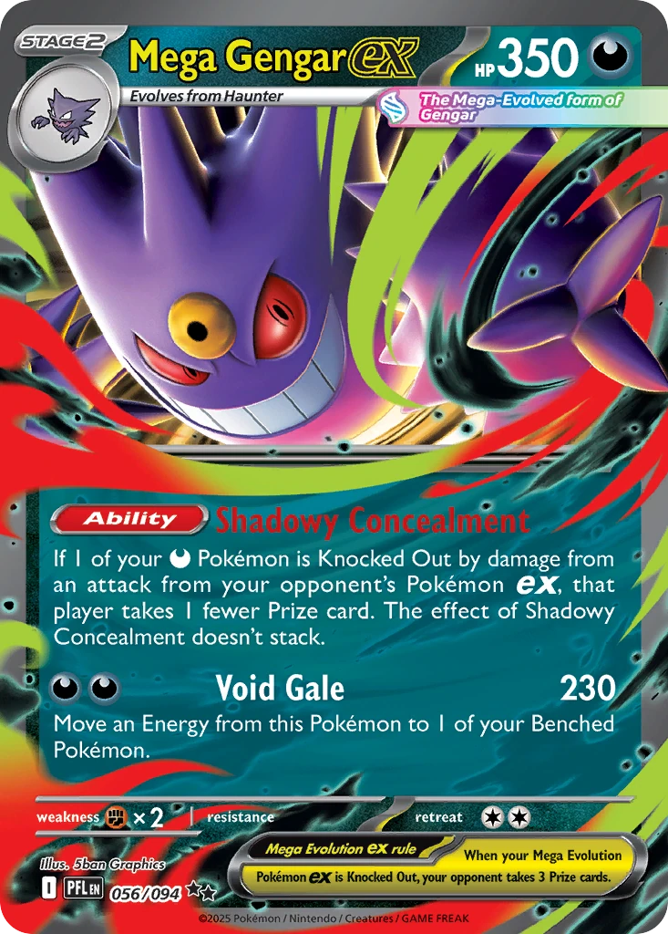 Mega Gengar ex - Phantasmal Flames - 056/094 - Holofoil - card