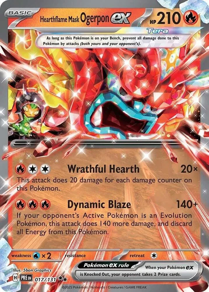 Hearthflame Mask Ogerpon ex - Prismatic Evolutions - 017/131 - Holofoil - card