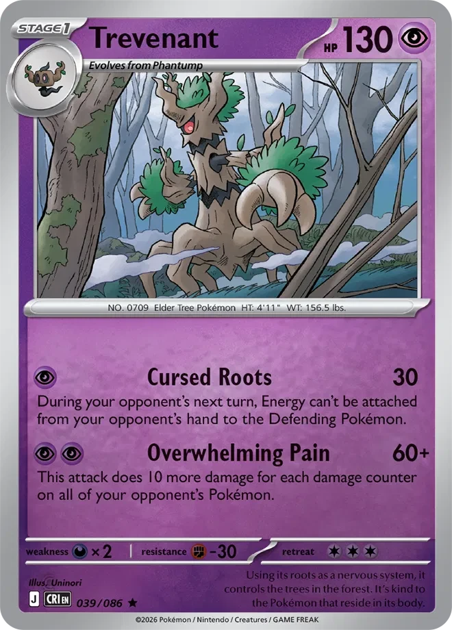 Trevenant - Chaos Rising - 039/086 - Reverse Holofoil - card