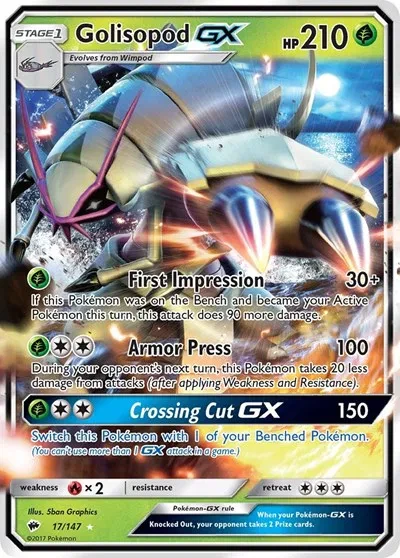 Golisopod GX - Burning Shadows - 17/147 - Holofoil - card