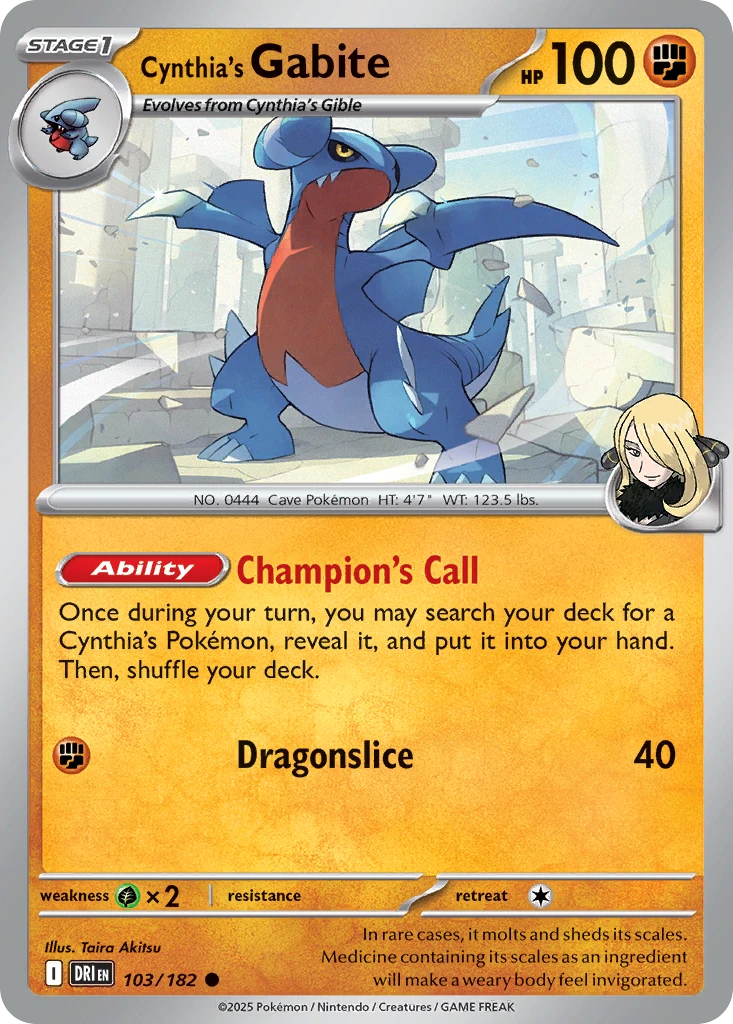 Cynthia's Gabite - Destined Rivals - 103/182 - card