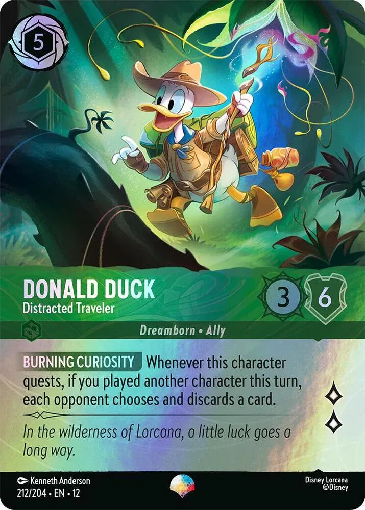Donald Duck - Distracted Traveler (Epic) - Wilds Unknown - 212/204 - Holofoil - card