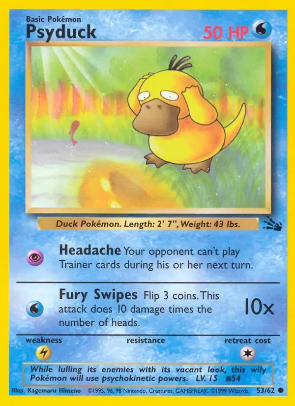 Psyduck - Fossil - 53 - Unlimited - card
