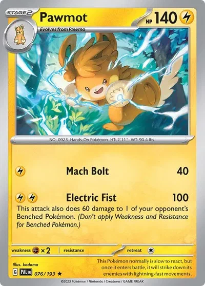 Pawmot - Paldea Evolved - 076/193 - Holofoil - card