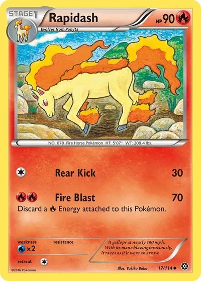 Rapidash - Steam Siege - 17 - Reverse Holofoil - card