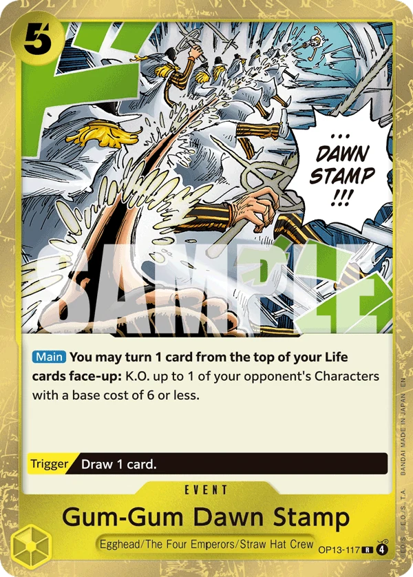 Gum-Gum Dawn Stamp - Carrying On His Will - OP13-117 - Foil - card
