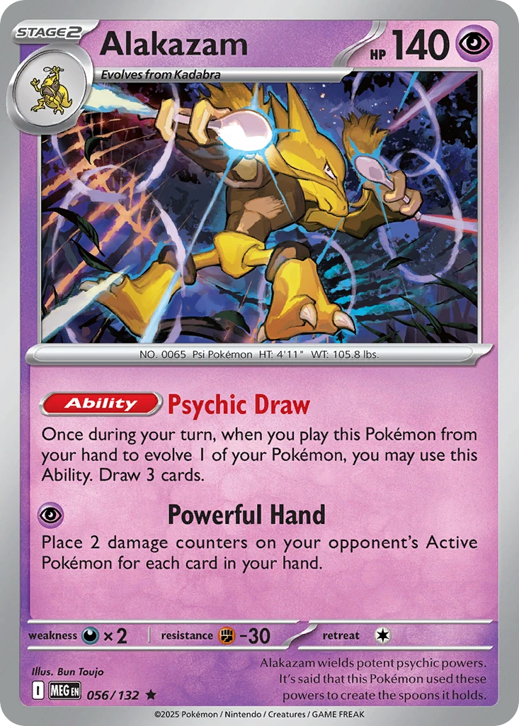 Alakazam - Mega Evolution - 056/132 - Reverse Holofoil - card