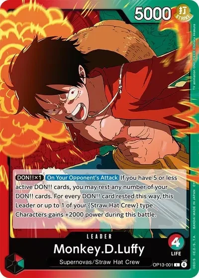 Monkey.D.Luffy (001) - Carrying On His Will - OP13-001 - card